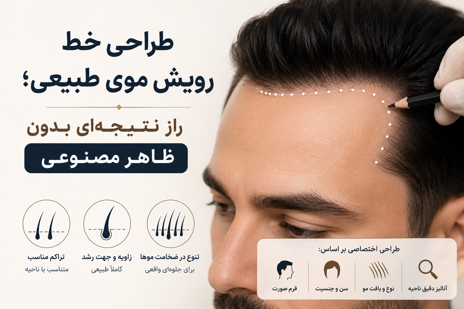 طراحی خط رویش موی طبیعی؛ راز نتیجه‌ای بدون ظاهر مصنوعی