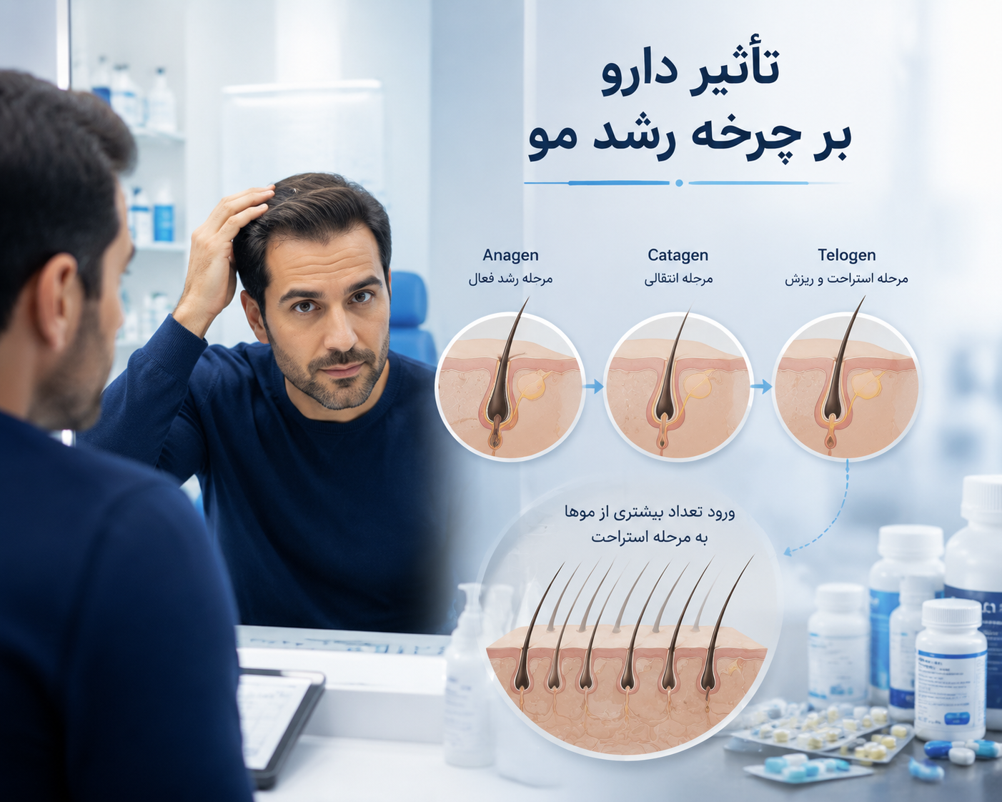 تأثیر داروها بر چرخه رشد مو